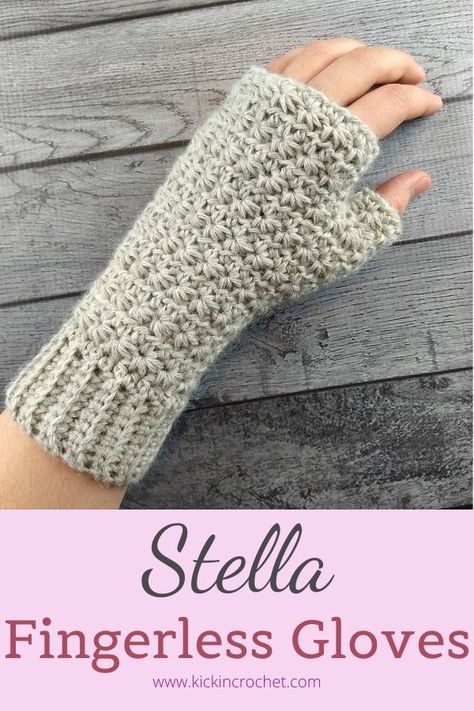 Crochet Fingerless Gloves With Finger Holes, Cute Crochet Fingerless Gloves, Dk Yarn Crochet Patterns, Crochet Mittens Free Pattern Women, Wrist Warmers Crochet Pattern Free, Glove Ideas, Crochet Glove, Crocheting Tutorials, Crochet Gloves Free Pattern