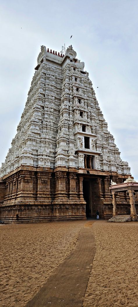 the Sri Ranganathaswamy Temple, the largest temple complex in India and the biggest functioning Hindu temple in the world. Baidyanath Temple, Sri Ranganathaswamy Temple, Ranganatha Swamy, Ranganathaswamy Temple, Temple Gopuram, Ramanathaswamy Temple, Hj Story, Temples Of India, Temple India