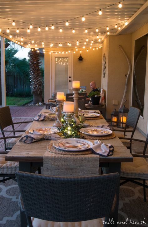 Summer Patio Decor, Coastal Summer, Summer Patio, Backyard Porch, Modern Backyard, Small Backyard Patio, Beautiful Backyards, Budget Backyard, Patio Lighting