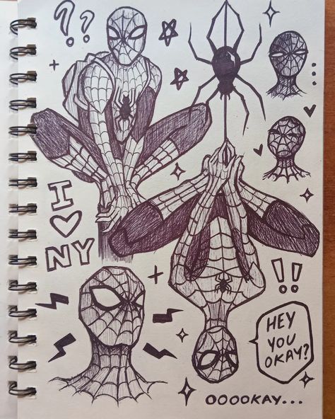 #spiderman #artsketch #spidermanartsketch Simple Doodles Spiderman, Drawing Reference Poses Spiderman, Spiderman Artwork Drawing, Sketch Ideas Spiderman, Spider Man Drawing Sketches Easy, Spiderman Drawings Sketches, Spiderman Doodle Art, Spiderman Sketchbook Page, Spidey Doodles