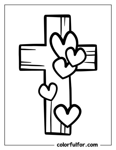 Biblical Coloring Pages Free Printables, Good Friday Coloring Page, Christian Valentines Coloring Pages, Wedding Colouring Pages For Kids, Kids Church Coloring Pages, Bible Colouring Pages For Kids, Cross Drawings Easy, God Loves Me Craft For Kids, Cross Coloring Pages Free Printables