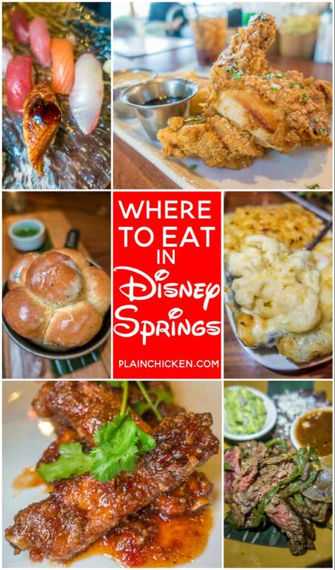 Best places to eat at Disney Springs! Check out the best restaurants! #disneysprings #disneyfood #disneydining #disneyworldtips Disney Springs Food, Disney Springs Restaurants, Disney World Ideas, Disney Springs Orlando, Best Disney Restaurants, Spring Snacks, Orlando Restaurants, Chef Art, Disney Foods