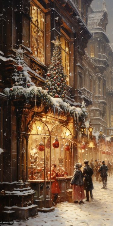 Winter Christmas Scenes, Postal Vintage, Merry Christmas Pictures, Christmas Scenery, Vintage Christmas Images, Old Christmas, Winter Scenery, Christmas Past, Victorian Christmas