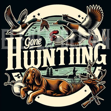 Hunting Sublimation, Gone Hunting, Duck Drawing, Background Printable, Color Profile, Printing Techniques, Heat Press, Png Files, Custom Tshirts