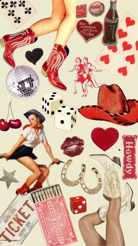 Cowgirl Summer #cowgirl#red#cowboy#country#wallpaper#background#vibes Summer Cowgirl, Country Wallpaper, Cowgirl Summer, Retro Art Prints, Western Wallpaper, Western Wallpaper Iphone, Scrapbook Background, Cowgirl Aesthetic, Cowgirl Party