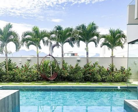 Landscaping Farmhouse, Area Piscina, Apartment Landscape, Diy Glamping, Tropical Backyard Landscaping, Street Decoration, Palm Trees Landscaping, Pools Backyard Inground, House Arch Design