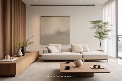 Living Room Japandi Design, Muji Style Living Room, Muji Interior Design, Japandi Style Interior Design, Living Room Japandi, Japandi Living Room, Japandi Interior Design, Japandi Interiors, Interior Studio