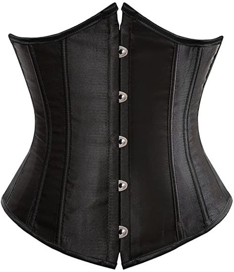 Grebrafan Women's Lace up Boned Brocade Waist Training Underbust Corsets Plus Size (UK(6-8) S, Black): Amazon.co.uk: Clothing Black Dress Corset, Ren Faire Wedding, Corset Pattern Drafting, Red Leather Pants, Corset Underbust, Cincher Corset, Dancer Dress, Victorian Corset, Fashion Corset