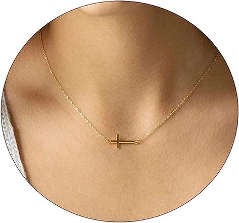 Sideways Cross Necklace Silver, Cross Necklace For Women, Sideways Cross Necklace, Tiny Cross Necklace, Dainty Cross Necklace, Cross Necklace Sideways, Meaningful Necklace, Faith Cross, Faith Jewelry