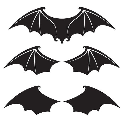 Bat Wings Illustration, Bat Wing Outline, How To Draw Bat Wings, Bat Wing Template, Bat Wings Drawing, Pumpkin Carving Bat, Bat Wing Tattoo, Evil Wings, Bats Wings