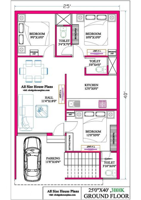 1000 Sq Ft House Plans 3 Bedroom Indian Style | 25x40 plans 1000 Sq Ft House, Square House Plans, 20x40 House Plans, 30x40 House Plans, Square House, 2bhk House Plan, Cool House Plans, Indian House Plans, Little House Plans