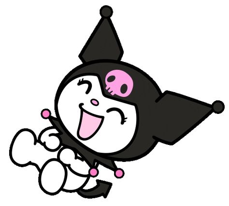 Charming Kuromi Sticker by Sanrio Korea for iOS & Android | GIPHY Kuromi Emoji, Kuromi App Icons, Cover Screen Gif, Laugh Sticker, Kuromi Sticker, Kuromi Theme, Hello Kitty Png, Kitty Png, Rabbit Gif