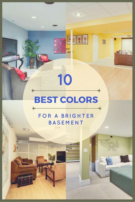 The color you paint your walls helps create atmosphere, character, and personality. Here are 10 paint colors that will brighten any basement design. Colors For Basement Walls, Colors For Basement, Basement Color Schemes, Basement Wall Colors, Basement Colors, Basement Paint Colors, Basement Painting, Basement Home Theater, Accent Wall Colors