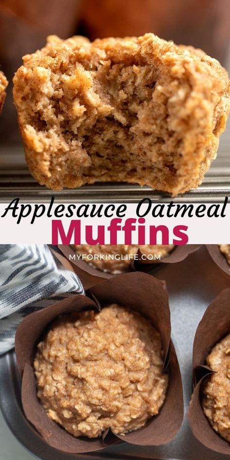 Easy Oat Muffins Healthy, Applesauce Muffins Taste Of Home, Oatmeal Applesauce Muffins Easy, Apple Oat Muffins Easy, Apple And Oats Muffins, Oat Applesauce Muffins, Simple Healthy Muffin Recipes, Instant Oatmeal Muffins Easy, Healthy Muffins With Oats