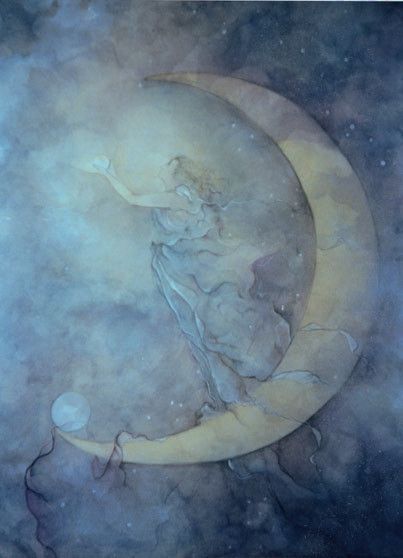 Karen Haughey Celestial Nebula Greeting Card Angel Of Light, Sitting On The Moon, Goddess Of The Moon, Angel Blue, Man In The Moon, Vintage Moon, White Watercolor, Sun Moon And Stars, Fly Me To The Moon