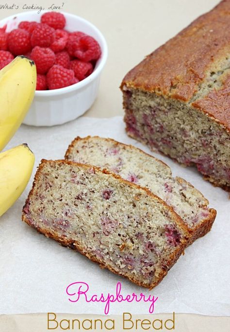 Raspberry banana bread Raspberry Banana Bread, Raspberry Bread, Raspberry Banana, Whats Cooking, Protein Powder Recipes, Powder Recipe, Delicious Bread, Bread Muffins, Dessert Bread