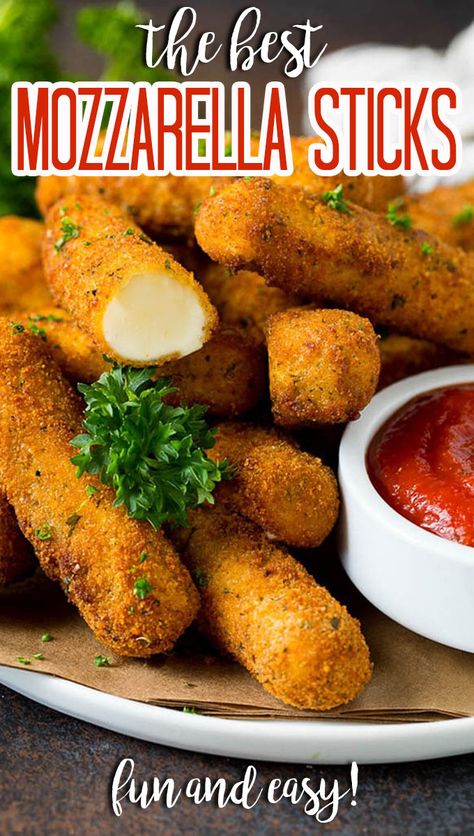 Fried Cheese Sticks, Garden Salad Recipe, Cheese Sticks Recipe, Homemade Mozzarella Sticks, Mozzarella Sticks Recipe, Classic Appetizers, Mozzarella Sticks, Baked Chicken Wings, Cheese Sticks