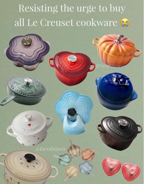 Resisting The Urge, Le Creuset Cookware, Dutch Ovens, Room Deco, Cute Kitchen, Dream Apartment, Dream House Interior, Cute Room Decor, Dream Decor