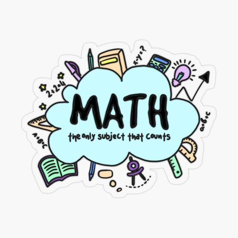 Maths Doodles Ideas, Cute Math Stickers, Cute Math Doodles, Math Doodle Art Ideas, Math Art Drawing, Notes Header, Math Stickers, Math Doodles, Doodle Sticker