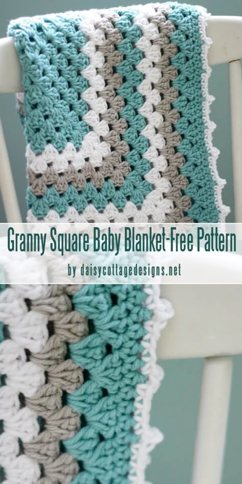 Best Crochet Baby Blankets for Beginners - Craft-Mart Crochet Pattern Granny Square, Pattern Granny Square, Granny Square Baby Blanket, Crochet Baby Blanket Free, Baby Blanket Free Pattern, Crochet Baby Blanket Free Pattern, Crocheted Blanket, Crochet For Beginners Blanket