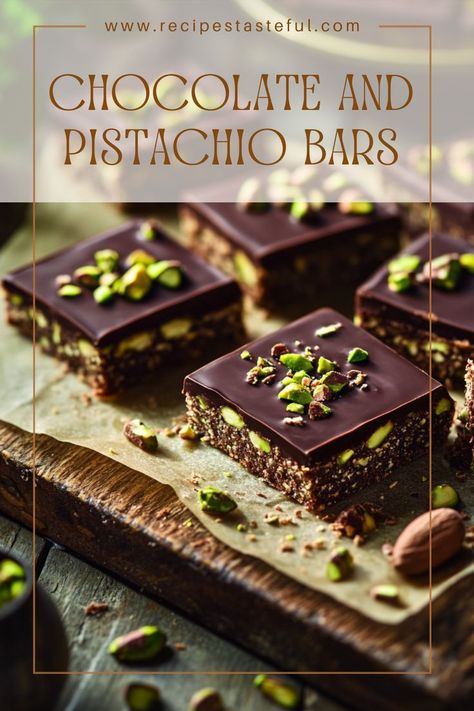 Deliciously indulgent, these Chocolate and Pistachio Bars combine rich chocolate with the delightful crunch of pistachios, creating a sweet treat that's perfect for any occasion. Easy to make and even easier to enjoy! Pistachio Bars, Pistachio Chocolate, Chocolate Pistachio, Chocolate Pairings, Chocolate Dessert, Graham Cracker Crumbs, Desserts Recipes, Vegetarian Chocolate, Sweet And Savory