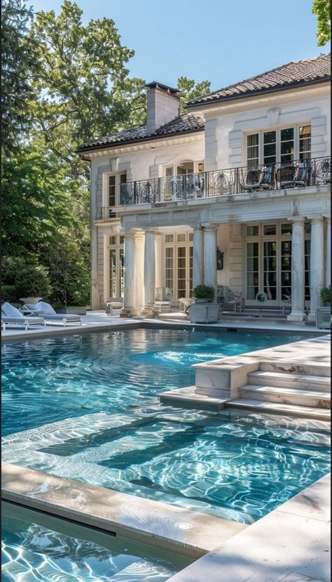 Dream Life House, Swimming Pool Designs, Dream House Exterior, Big Houses, Dream House Plans, House Goals, My Dream House, Pretty House, Backyard Oasis