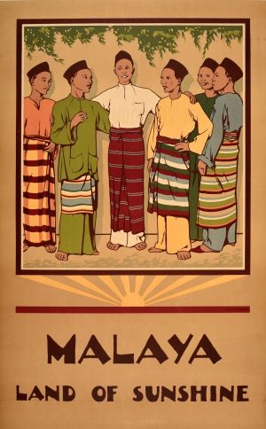 Original Vintage Posters -> Travel Posters -> Malaya Land Of Sunshine Malaysia - AntikBar Malaysian Illustration, Vintage Asian Fashion, P Ramlee, Malaysia Vintage, Malay Culture, History Of Malaysia, Theater Script, Tato Tradisional, Singapore Art