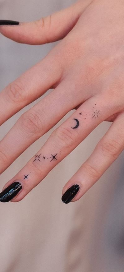 Finger Tattoo Meaning, Thistle Tattoo, 42 Tattoo, Cute Finger Tattoos, Tato Minimal, Finger Tattoo For Women, Moon Tattoos, Hand And Finger Tattoos, Pretty Hand Tattoos