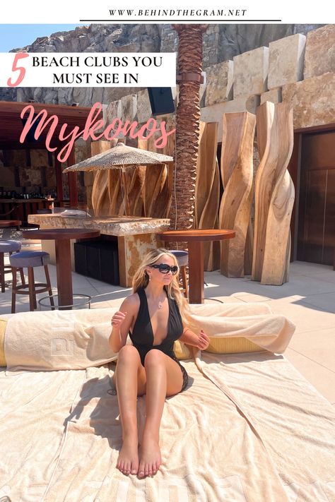 Experience Luxury at the 5 Best Beach Clubs in Mykonos. #mykonos #mykonosgreece Mykonos Beach Outfit, Mykonos Outfit Summer Night, Mykonos Party Outfits, Mykonos Beach Club Outfit, Mykonos Outfit Summer, Mykonos Greece Outfit, Mykonos Beach Club, Mykonos Outfit, Beach Club Outfit