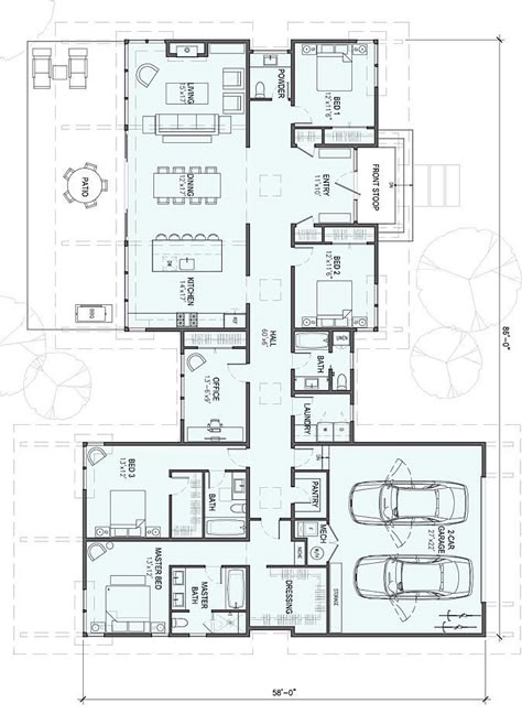 Stillwater Dwellings, Multigenerational House Plans, Garage Floor Plans, Designs Printable, Two Story House, Modern Style House Plans, Home Design Floor Plans, House Construction Plan, Casas Coloniales