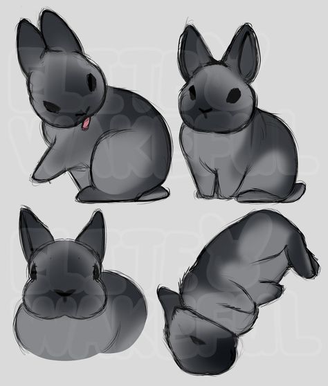 Animal Masks Drawing, Rabbit Design Character, Bunny Ear Drawing Reference, Bunny Ear Reference, Bunny Drawing Side View, Angry Bunny Drawing, Bunny Oc Design, Stuffed Animal Sketch, Bunny Base Drawing