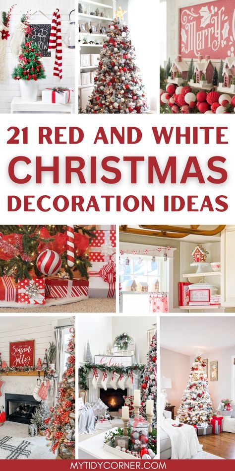 Looking for red and white Christmas decoration ideas? Explore our favorite red and white Christmas decor ideas for a classic and festive holiday look. Discover beautiful red and white Christmas decorating ideas to make your holidays bright and festive. From elegant table settings and Christmas trees to cozy living room accents, these cheery decorations will bring holiday cheer to every corner. Red White Christmas Decor, Unique Advent Calendar, White Flocked Christmas Tree, Red And White Christmas Decor, White Christmas Decor Ideas, White Christmas Tree Decorations, Chirstmas Decor, Red Christmas Decor, Red And White Christmas