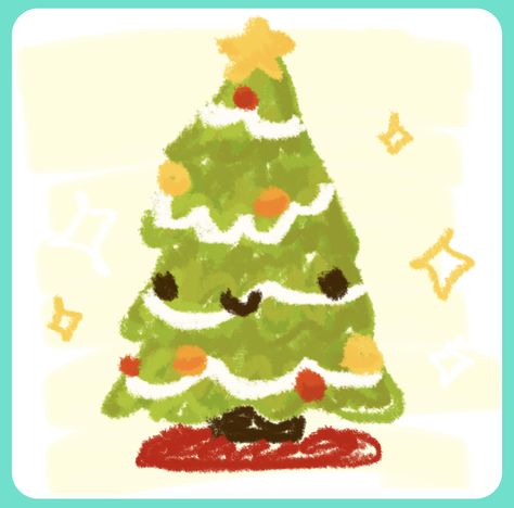 Note It Navidad, Christmas Tree Widget, Cute Christmas Tree Drawing, Ideas Para Note It, Note Widget, Note It App, Christmas Tree Doodle, Pastel Doodles, Note It Ideas