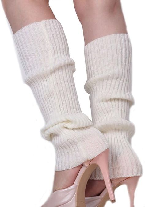 Ewanda store womens Retro aesthetic white leg warmers cute Flashdance Costume, Victorian Ballet, 80s Leg Warmers, 80s Socks, Winter Leg Warmers, White Leg Warmers, March Sisters, Billie Concert, Winter Staples