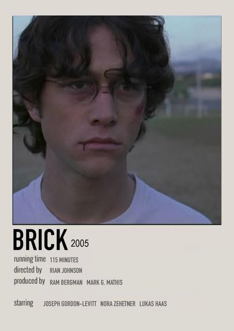 Brick Movie Poster, Brick 2005 Poster, Me Watching Me Recommending, Movies To Watch Poster, As You Are, Gay Movie Poster, Good Time Movie, Grunge Movies, Brick Movie