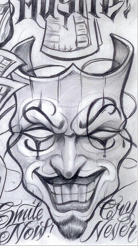 Chicano Drawings Easy, Image Joker, Prison Drawings, Gangster Drawings, Graffiti Drawings, Easy Graffiti, Doddle Art, Cholo Art, Lowrider Art