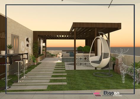 Terace Design, Open Terrace Ideas, Roof Garden Plan, Roof Top Patio, Alfresco Designs, Roof Landscape, Gazebo Decor, Roof Terrace Design, Gazebo Decorations