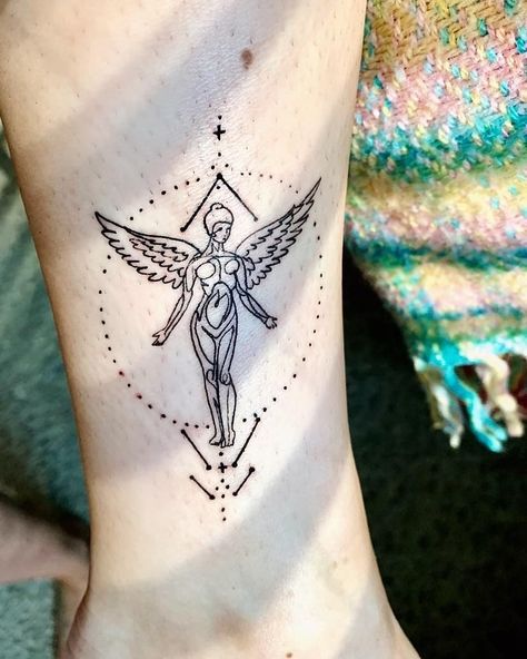 Earth Vibe Tattoo, I’m Utero Tattoo, In Utero Angel Tattoo, Nirvana In Utero Tattoo, Grounding Tattoo, Rock Tatoos, Grounded Tattoo, Uterus Tattoo, In Utero Tattoo