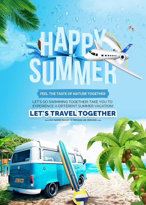 Travel Advertising Design, Travel Creative, Travel Advertising, Tourism Poster, Travel Poster Design, Summer Poster, Travel Ads, Social Media Advertising Design, Publicidad Creativa