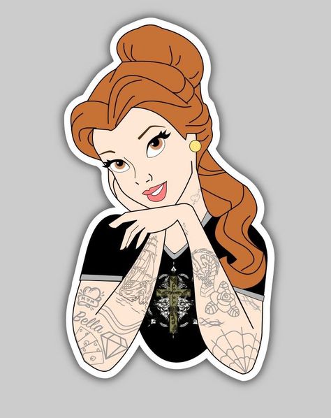 Bella with tattoos created with Inkscape Dark Princess Tattoo Ideas, Dark Disney Princess Tattoos, Tattooed Disney Characters, Tattooed Disney Princesses, Tattoo Disney Princess, Characters With Tattoos, Disney Gone Bad, Dark Disney Princess, Goth Disney Princesses