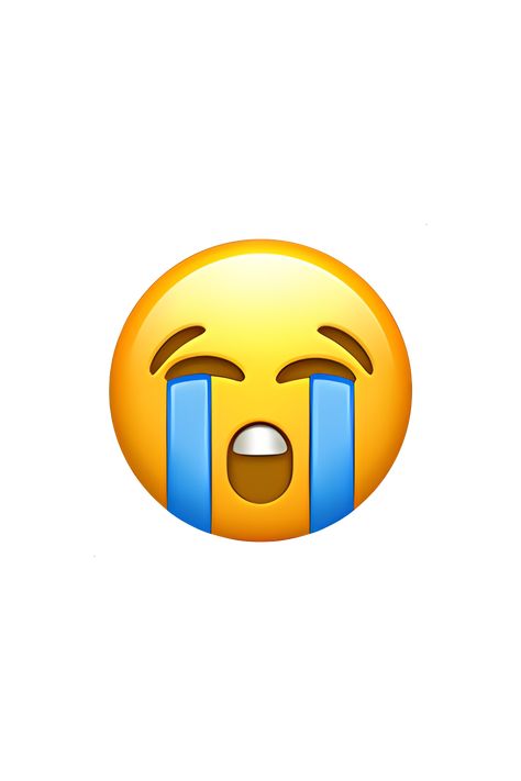 The 😭 Loudly Crying Face emoji depicts a yellow face with closed eyes and a wide open mouth, with tears streaming down its cheeks. The eyebrows are furrowed and the face is contorted in a way that suggests intense sadness or distress. The tears are depicted as blue droplets, and there may be one or several of them depending on the platform. Overall, the emoji conveys a strong sense of emotional pain or anguish. Iphone Imogies, Emoji Icons Faces, Ios Cute Emoji, Ios Emoji Faces, I Phone Emoji Stickers, I Phone Emojis, Emot Iphone, Crying Emoji Icon, Heart Emoji Stickers