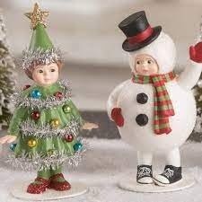 Bethany Lowe Seasonal Figurines and Collectibles | Cuddle Decor Bethany Lowe Designs, Gold Glitter Stars, Snowman Figurine, Silver Tinsel, Bethany Lowe, Oh Christmas Tree, Christmas D, Christmas Figurines, The Snowman