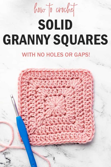 Triple Crochet Stitch, Solid Granny Square, Granny Square Crochet Patterns Free, Square Crochet Pattern, Crochet Blocks, Aesthetic Crochet, Beginner Crochet Projects, Crochet Stitches For Beginners, Haken Baby