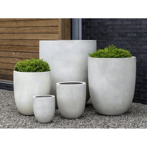 Campania International, Potted Plants Outdoor, Fiberglass Planters, Clay Planters, White Planters, Apartment Balcony, Pottery Planters, Concrete Planters, Living Things