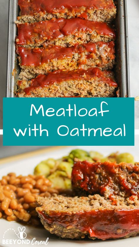 A simple and easy meatloaf recipe that only takes minutes to prepare. With oats inside and a ketchup topping, this meatloaf is a great comfort dish (and frugal to make!) You're going to love this meatloaf with oatmeal recipe, and so will the kids! Quaker Oats Meatloaf Recipe Oatmeal, Meatloaf Made With Oatmeal, Quaker Oatmeal Meatloaf Recipe, Meatloaf Recipes With Oatmeal, Black Olive Recipes, Creamy Chicken Soup Recipes, Quaker Oats Meatloaf Recipe, Meatloaf Oatmeal, Easy Meatloaf Recipe With Oatmeal