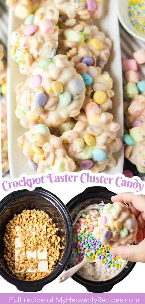 Easter Finger Desserts, Easter Peanut Clusters, Easter Cracker Candy, Easter Candy Salad, Easter Crockpot Candy, Easter Treats For Adults, Diy Easter Candy, Easter Candy Ideas, Homemade Easter Candy