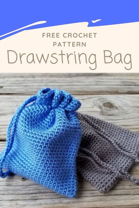 Small Crochet Gifts, Crochet Project Free, Crochet Drawstring Bag, Drawstring Bag Pattern, Crochet Drawstring, Free Crochet Bag, Cozy Crochet Patterns, Quick Crochet Patterns, Crochet Bag Pattern Free