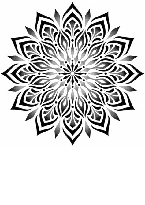 Tattoo Ideas Female Mandala, Dotwork Mandala Design, Mandala Dotwork Tattoo Design, Geometric Tattoo Outline, Mandala Geometric Tattoo, Basic Shading, Tato Mandala, Dotwork Tattoo Mandala, Flower Of Life Tattoo