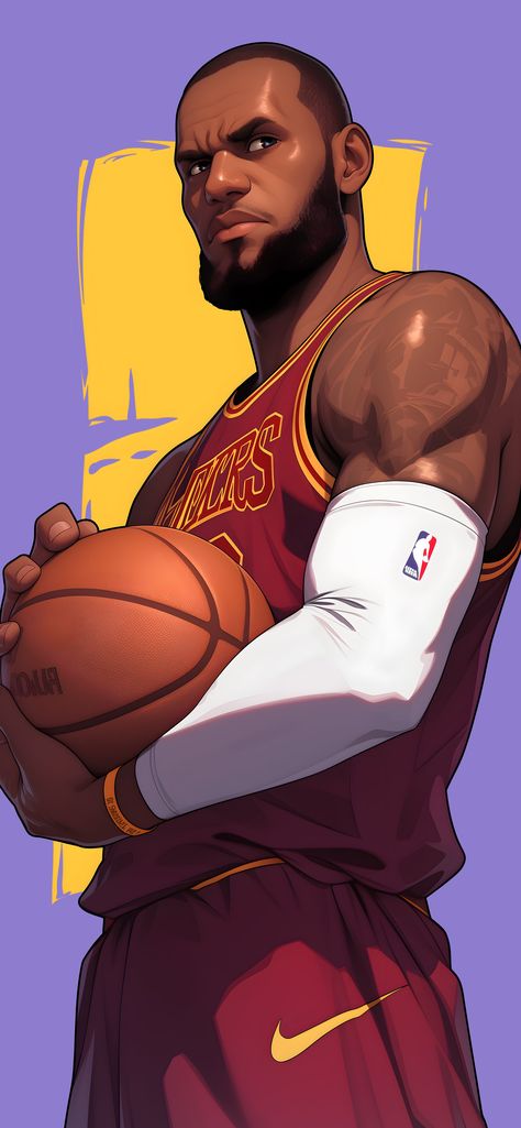 Lebron James Drawing, Lebron Art, Basketball Animation, Cool Basketball Pictures, Basketball Illustration, Lebron James Art, Lakers Wallpaper, Basketball Artwork, James Lebron