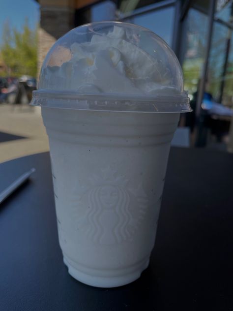 #aesthetic #coffee #starbucks #vanilla #coffeeshop Vanilla Bean Frappe, Aesthetic Starbucks, Vanilla Aesthetic, Vanilla Girl Aesthetic, Starbucks Vanilla, Coffee Starbucks, Birthday Gift Baskets, Vanilla Girl, Starbucks Recipes